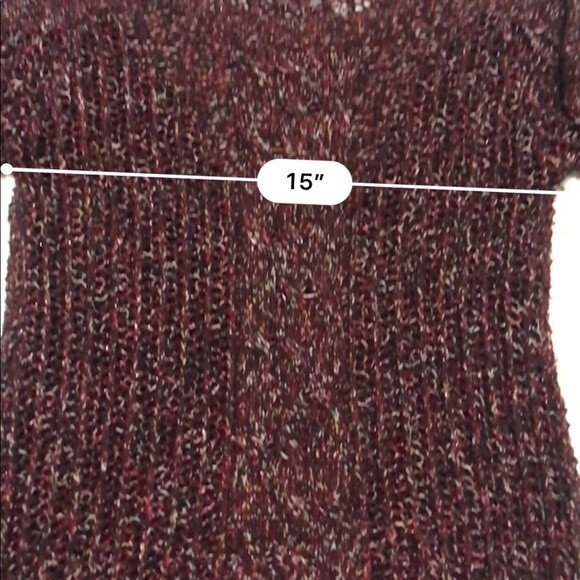 American Rag burgundy sweater long sleeve knit sweater relax fit size S - Picture 5 of 8